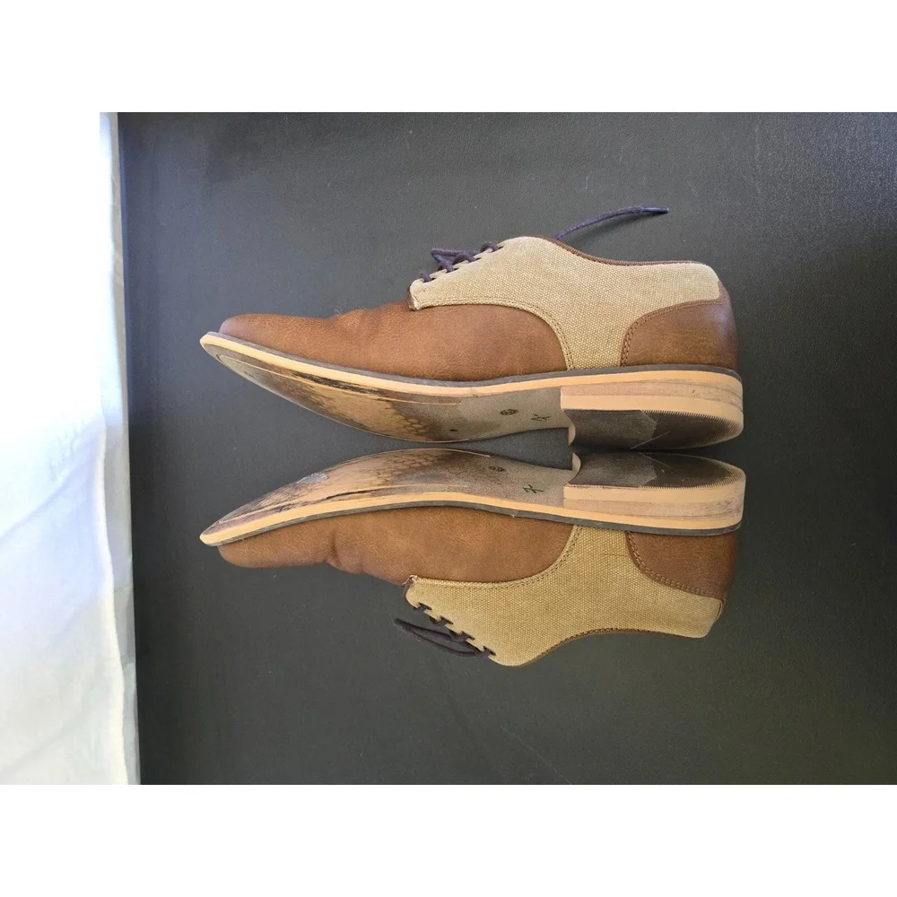 JF J.Ferrar Mens 8M Titus Brown & Beige Oxford Shoes Classic